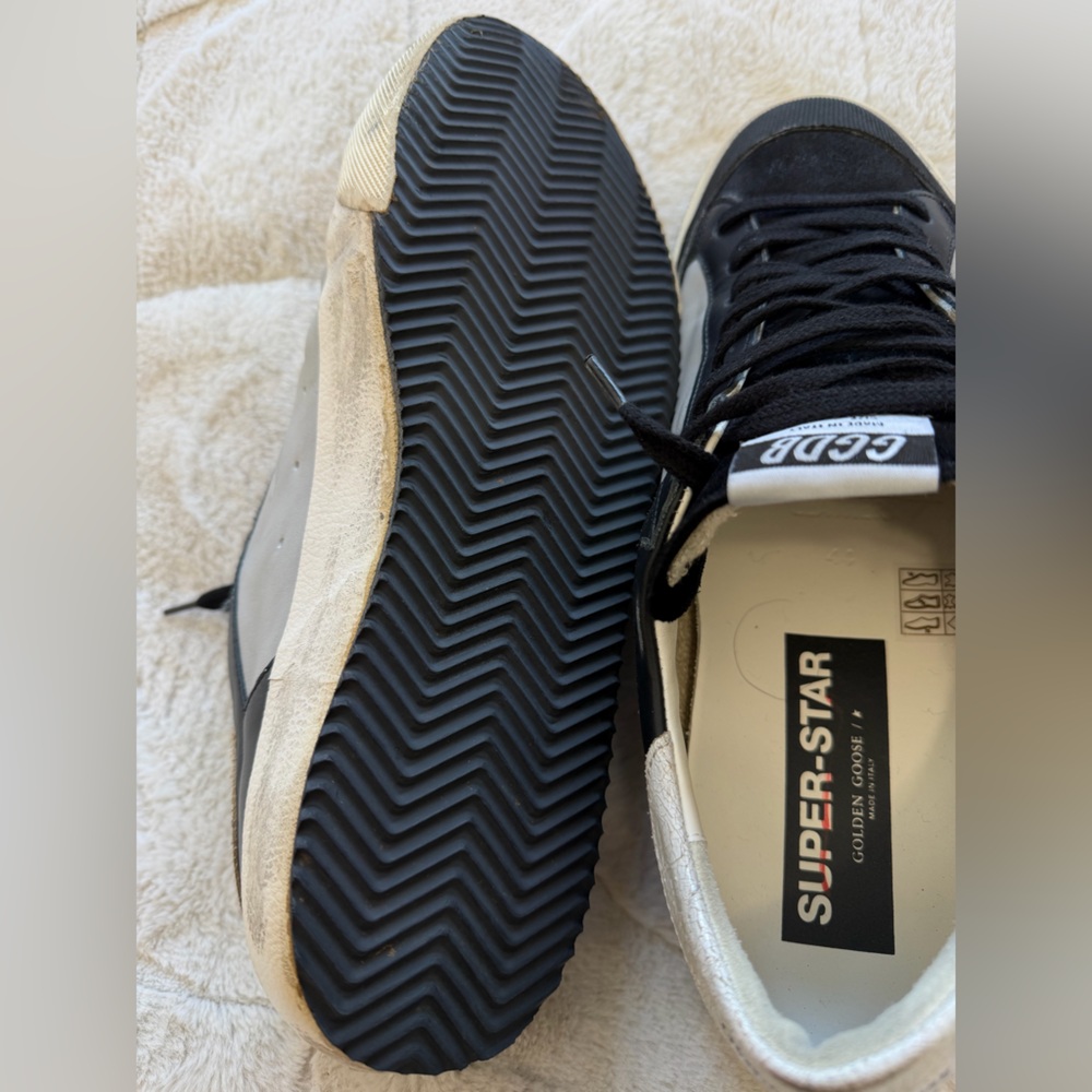 NEW! $530 Golden Goose Super Star Black Gray White Men's Sneakers 44 11 12 - Picture 6 of 13